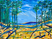 Charger l'image dans la galerie, Peinture unique sur papier Canson plage bassin arcachon- 50 x 65 cm