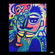 Charger l'image dans la galerie, Tableau contemporain - Amour bleu - 41 x 33 cm