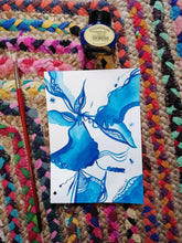 Charger l'image dans la galerie, Dessin à l'encre sur papier unique -végétal encre bleu - A5 21 x 15 cm