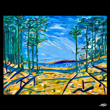Charger l'image dans la galerie, Peinture unique sur papier Canson plage bassin arcachon- 50 x 65 cm