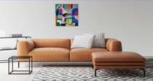 Charger l'image dans la galerie, Tableau variation géométrique colorée - 50 x 50 cm