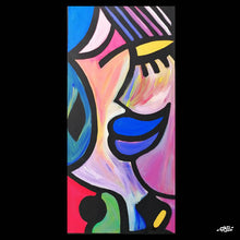 Charger l'image dans la galerie, Tableau unique - Visage multicolore- 30 x 15 cm