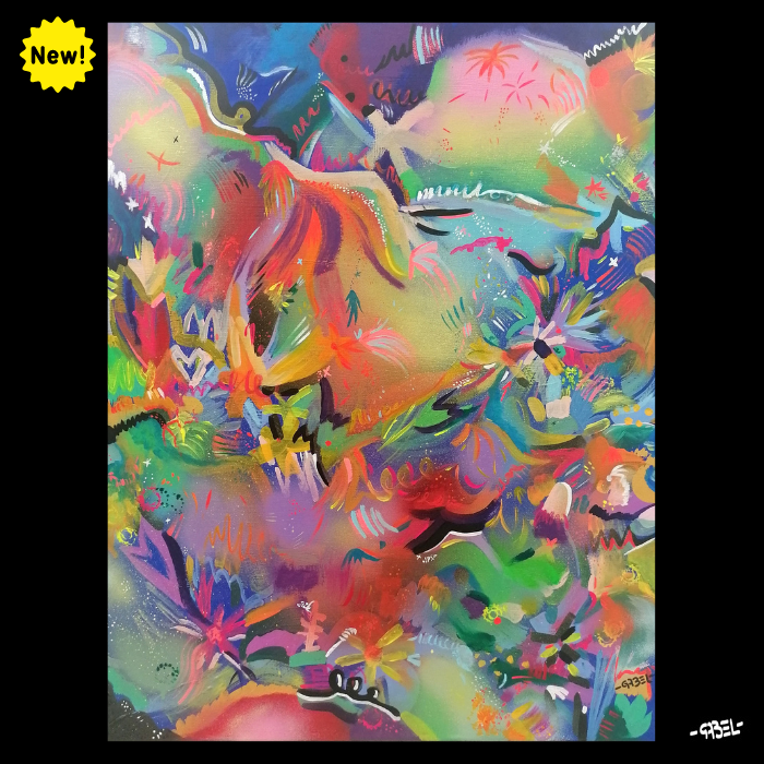 Tableau variation géométrique colorée - 100 x 65 cm
