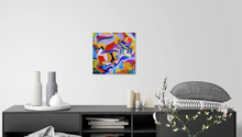 Charger l&#39;image dans la galerie, Peinture unique sur toile de lin rêve de fleurs - 40 x 40 cm
