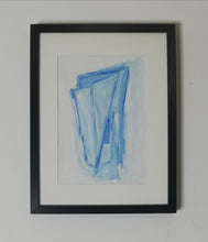 Charger l&#39;image dans la galerie, Peinture sur papier géométrique bleu unique - format A4 21x29cm

