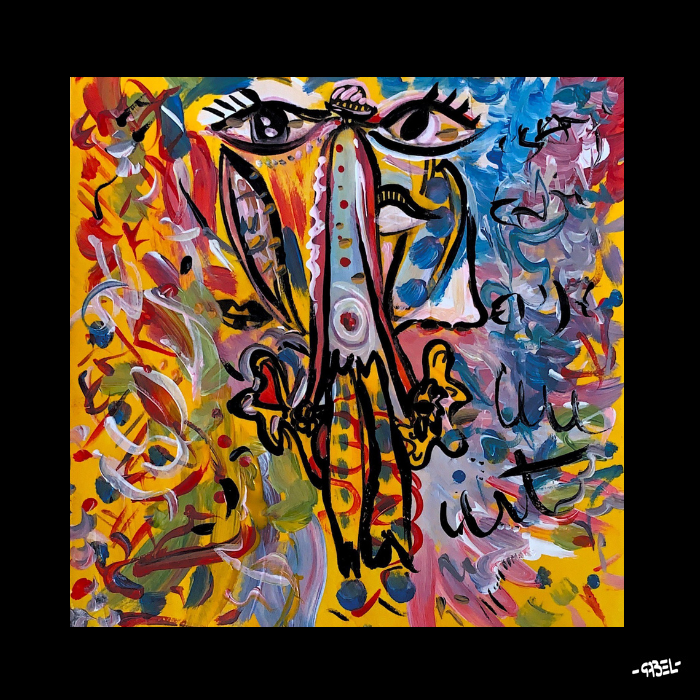 Dessin sur papier - Les yeux de l'artiste 15 x 15 cm