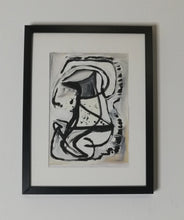 Charger l&#39;image dans la galerie, Peinture sur papier ligne noir et blanc unique - format A4 21x29cm

