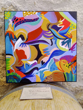 Charger l&#39;image dans la galerie, Peinture unique sur toile de lin rêve de fleurs - 40 x 40 cm
