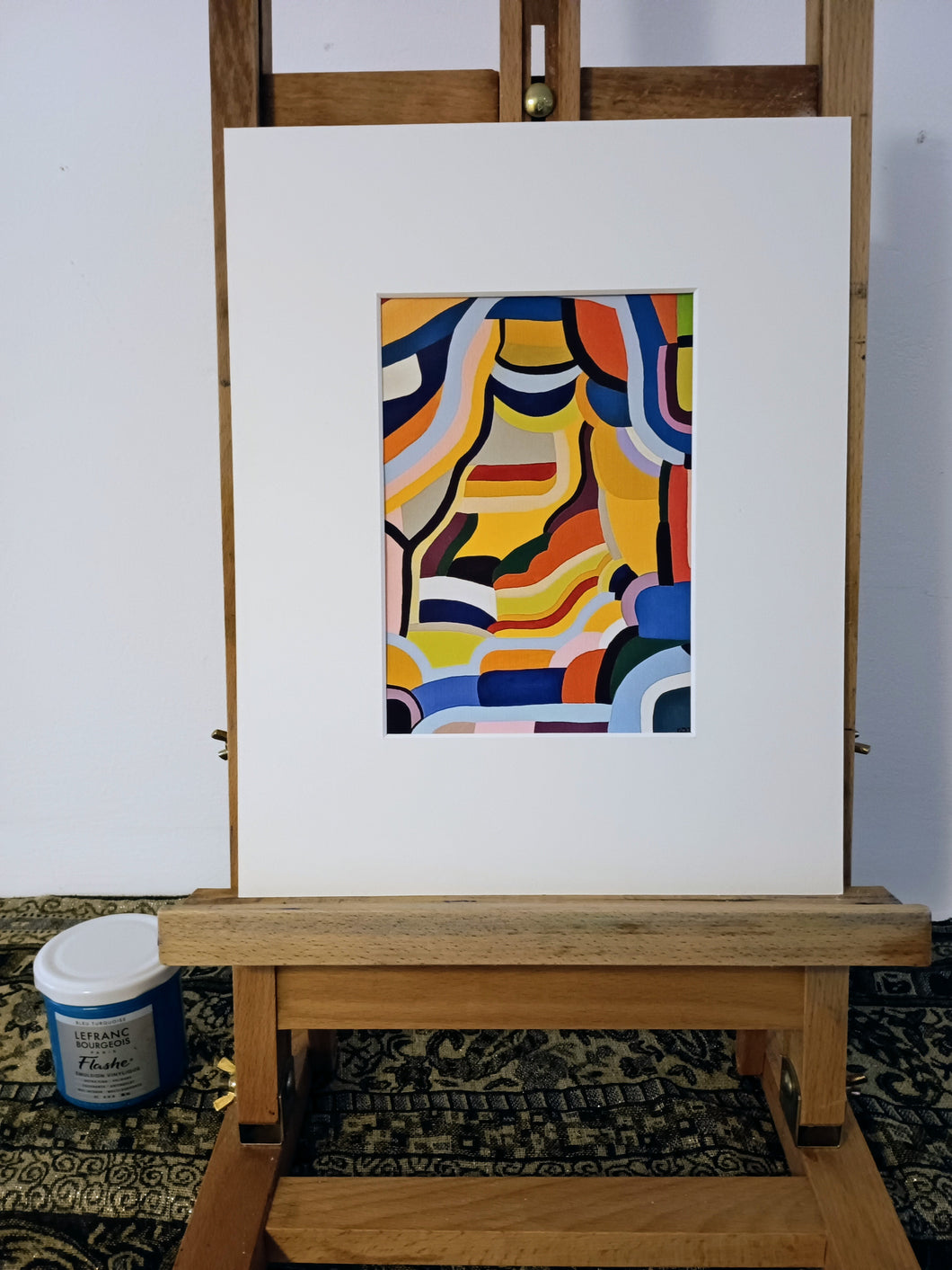 Reproduction - tableau coloré impression avec passe-partout blanc 24 x 30 cm