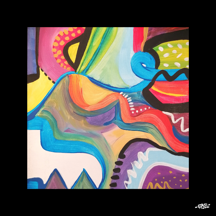 Tableau paysage imaginaire n°1 - mini format - 20 x 20 cm