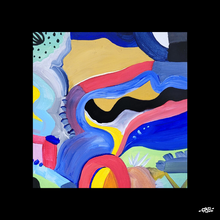 Charger l&#39;image dans la galerie, Tableau paysage imaginaire n°4 - mini format - 20 x 20 cm
