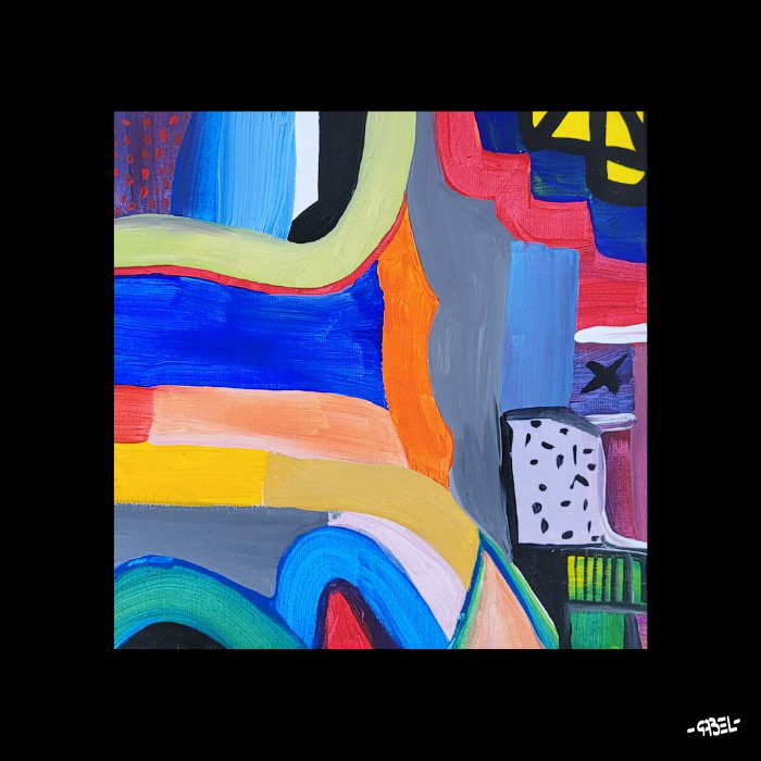 Tableau paysage imaginaire n°5 - mini format - 20 x 20 cm