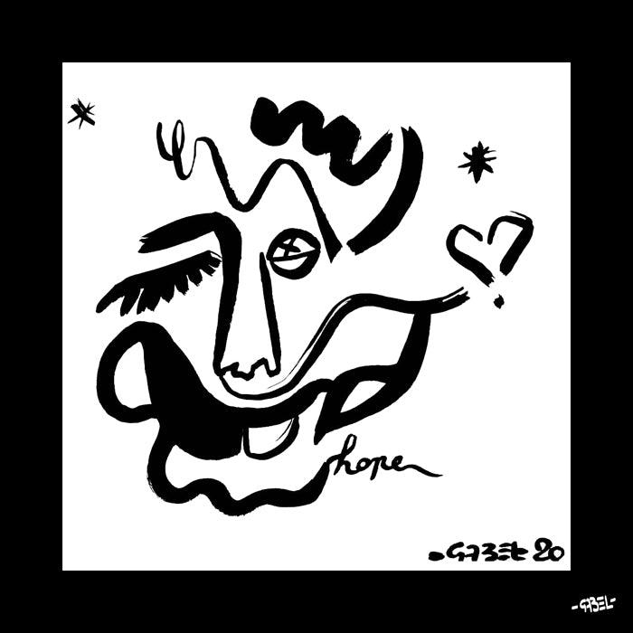 Dessin encre de chine sur papier - unique 20 x 20 cm