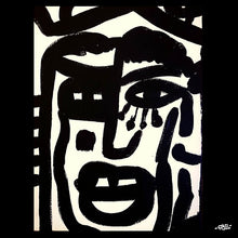 Charger l&#39;image dans la galerie, Tableau portrait noir et blanc unique 24 x 12 cm
