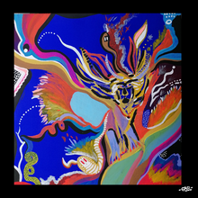 Charger l&#39;image dans la galerie, Tableau unique mythologique Monstre lion  30 x 30 cm
