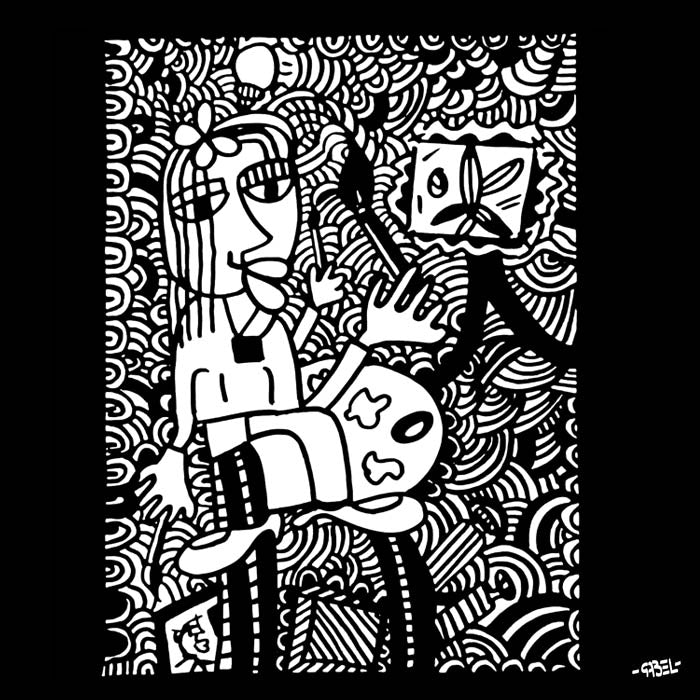 Tableau unique - La vie d'artiste - 24 x 18 cm