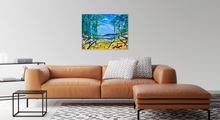 Charger l&#39;image dans la galerie, Peinture  unique sur papier Canson plage bassin arcachon- 50 x 65 cm
