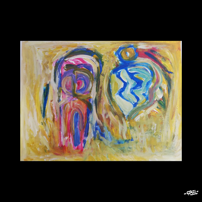 Peinture sur papier unique - format A4 21x29cm