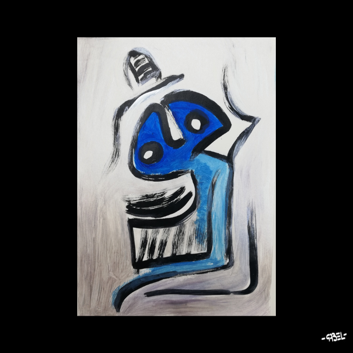 Peinture sur papier animalier unique - format A4 21x29cm
