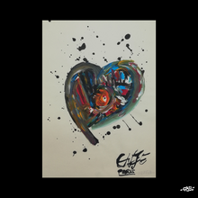 Charger l&#39;image dans la galerie, Peinture sur papier coeur unique - format A4 21x29cm
