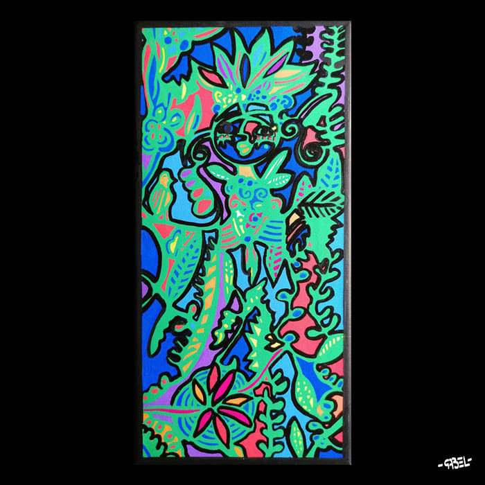 Tableau unique - Petite jungle - 30 x 15 cm