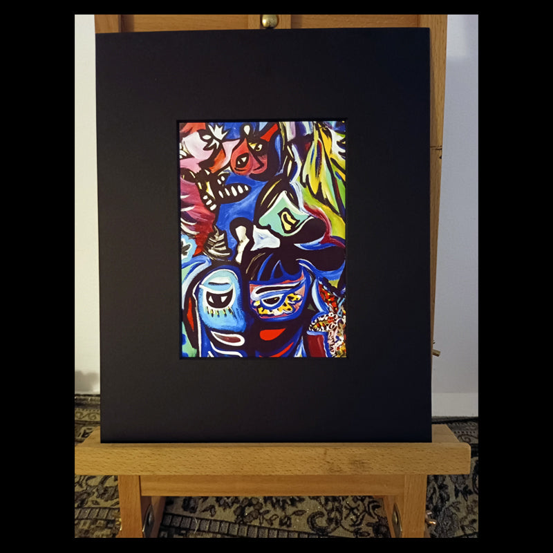 Reproduction peinture - jungle noir 24 x 30 cm