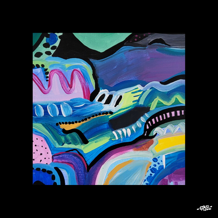 Tableau paysage imaginaire n°3 - mini format - 20 x 20 cm