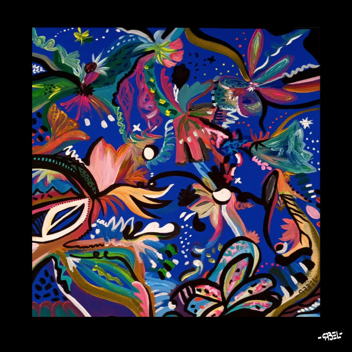 Tableau bouquet de couleurs n°8 50 x 50 cm