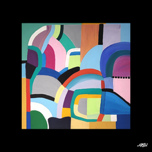 Charger l&#39;image dans la galerie, Tableau variation géométrique colorée - 50 x 50 cm
