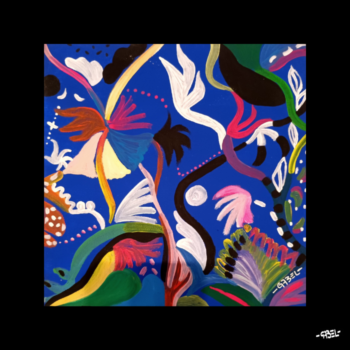 Tableau bouquet de couleurs n°6 20 x 20 cm